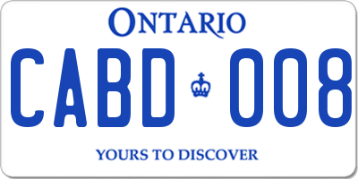 ON license plate CABD008