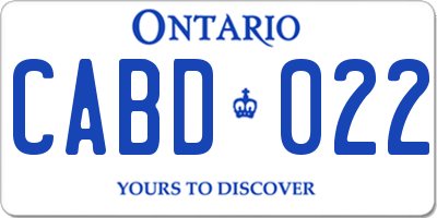 ON license plate CABD022