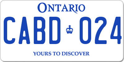 ON license plate CABD024