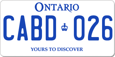 ON license plate CABD026