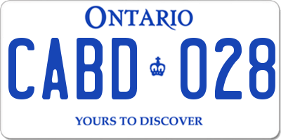 ON license plate CABD028