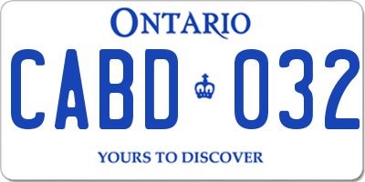 ON license plate CABD032