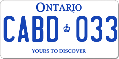 ON license plate CABD033