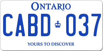 ON license plate CABD037