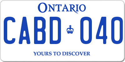 ON license plate CABD040