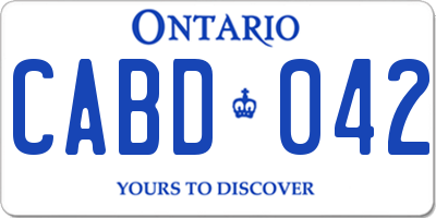 ON license plate CABD042