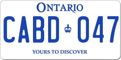 ON license plate CABD047