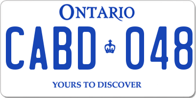 ON license plate CABD048