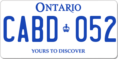 ON license plate CABD052