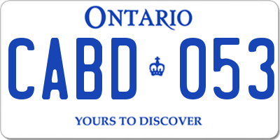 ON license plate CABD053