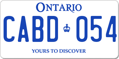 ON license plate CABD054