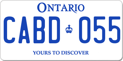 ON license plate CABD055