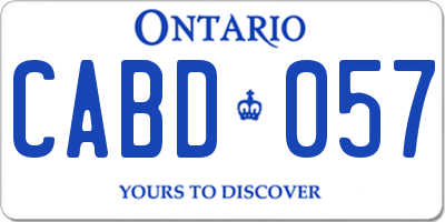 ON license plate CABD057