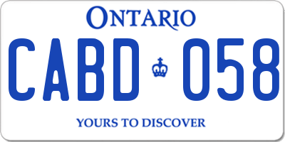 ON license plate CABD058