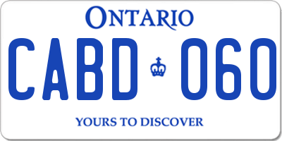 ON license plate CABD060