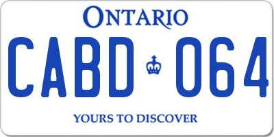 ON license plate CABD064