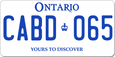 ON license plate CABD065