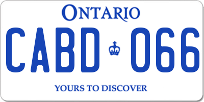 ON license plate CABD066