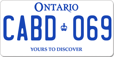 ON license plate CABD069