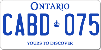 ON license plate CABD075