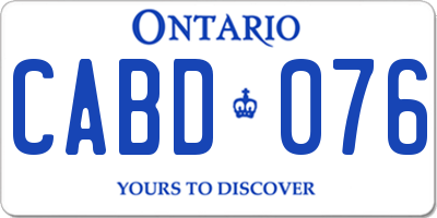 ON license plate CABD076