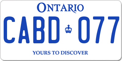 ON license plate CABD077