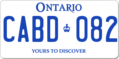 ON license plate CABD082