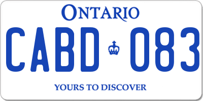 ON license plate CABD083