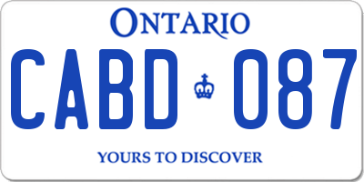 ON license plate CABD087