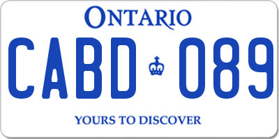 ON license plate CABD089