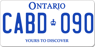 ON license plate CABD090