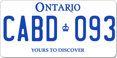 ON license plate CABD093