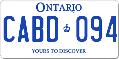 ON license plate CABD094