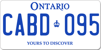 ON license plate CABD095