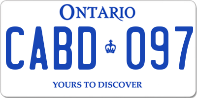 ON license plate CABD097