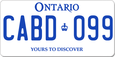 ON license plate CABD099