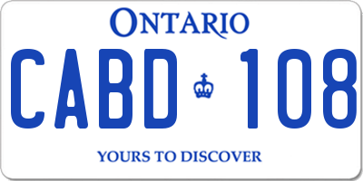 ON license plate CABD108