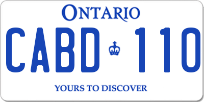 ON license plate CABD110