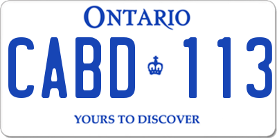 ON license plate CABD113