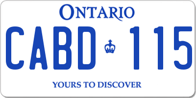 ON license plate CABD115