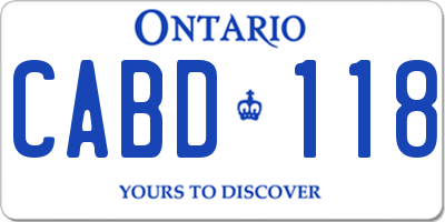 ON license plate CABD118