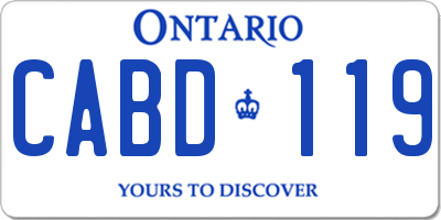 ON license plate CABD119