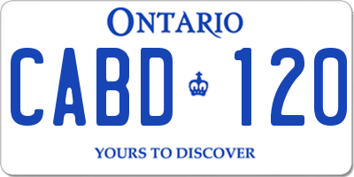 ON license plate CABD120