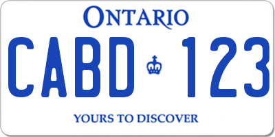 ON license plate CABD123