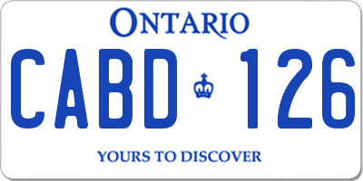 ON license plate CABD126