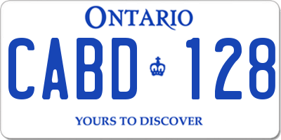 ON license plate CABD128