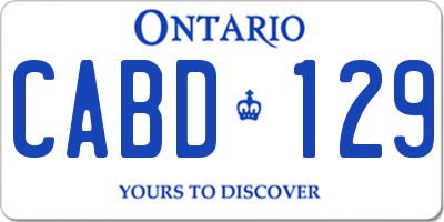 ON license plate CABD129