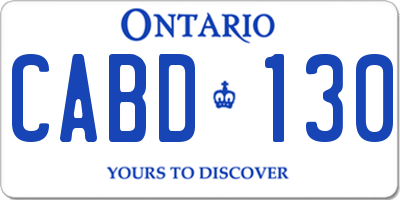 ON license plate CABD130