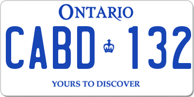 ON license plate CABD132