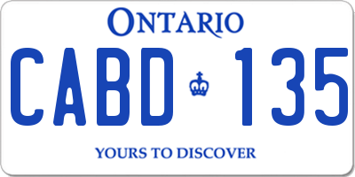 ON license plate CABD135